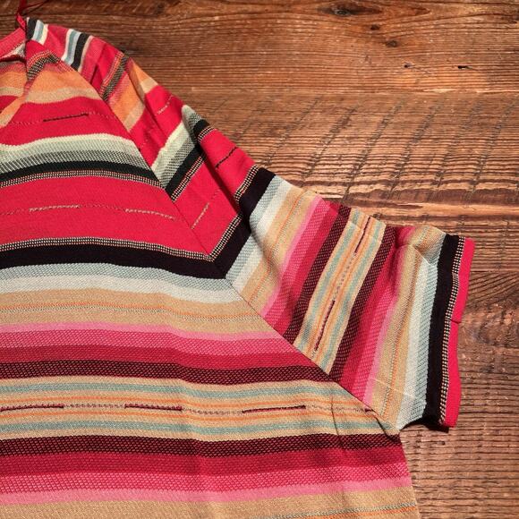 Polo Ralph Lauren Women's Western Aztec Tunic Top Red Striped Small Short Sleeve - Picture 12 of 12